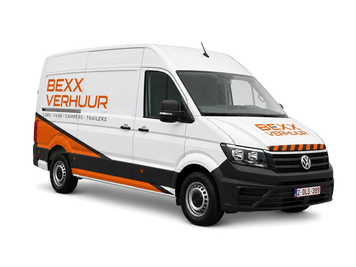 Bestelwagen van 10 m³ klaar op de oprit bij BEXX Verhuur